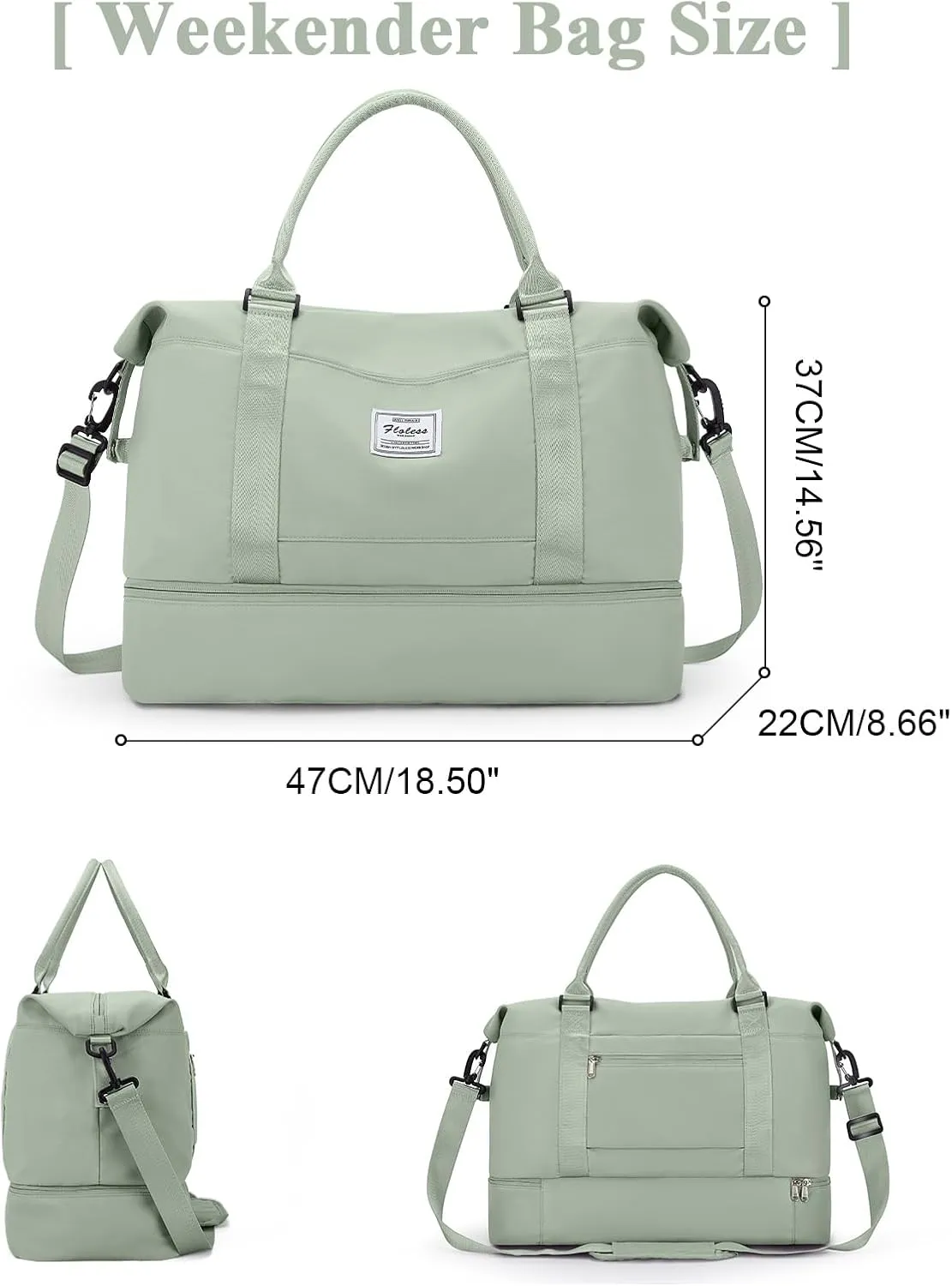 Travel Duffel Bag with Shoes Compartment, Overnight Weekender Bags for Women, Carry on Personal Item Travel Set