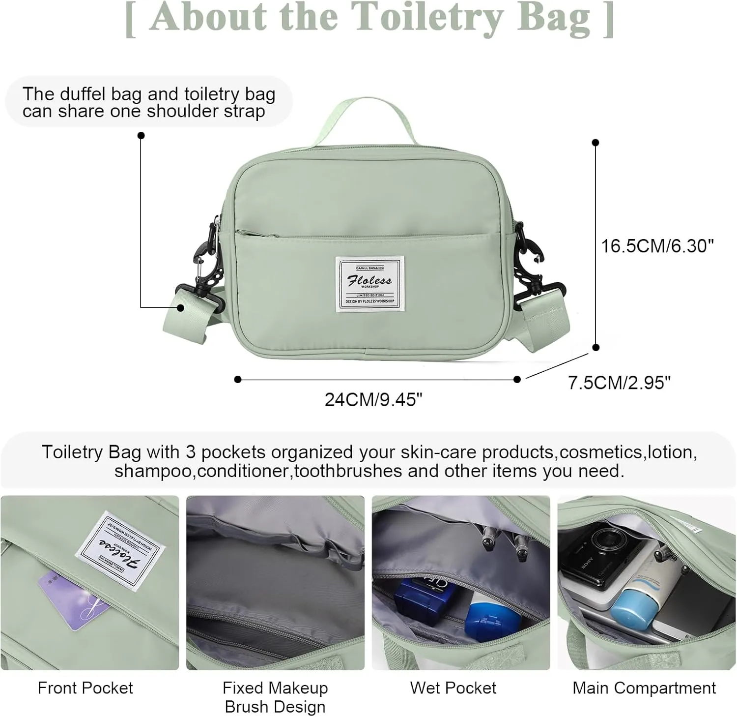 Travel Duffel Bag with Shoes Compartment, Overnight Weekender Bags for Women, Carry on Personal Item Travel Set