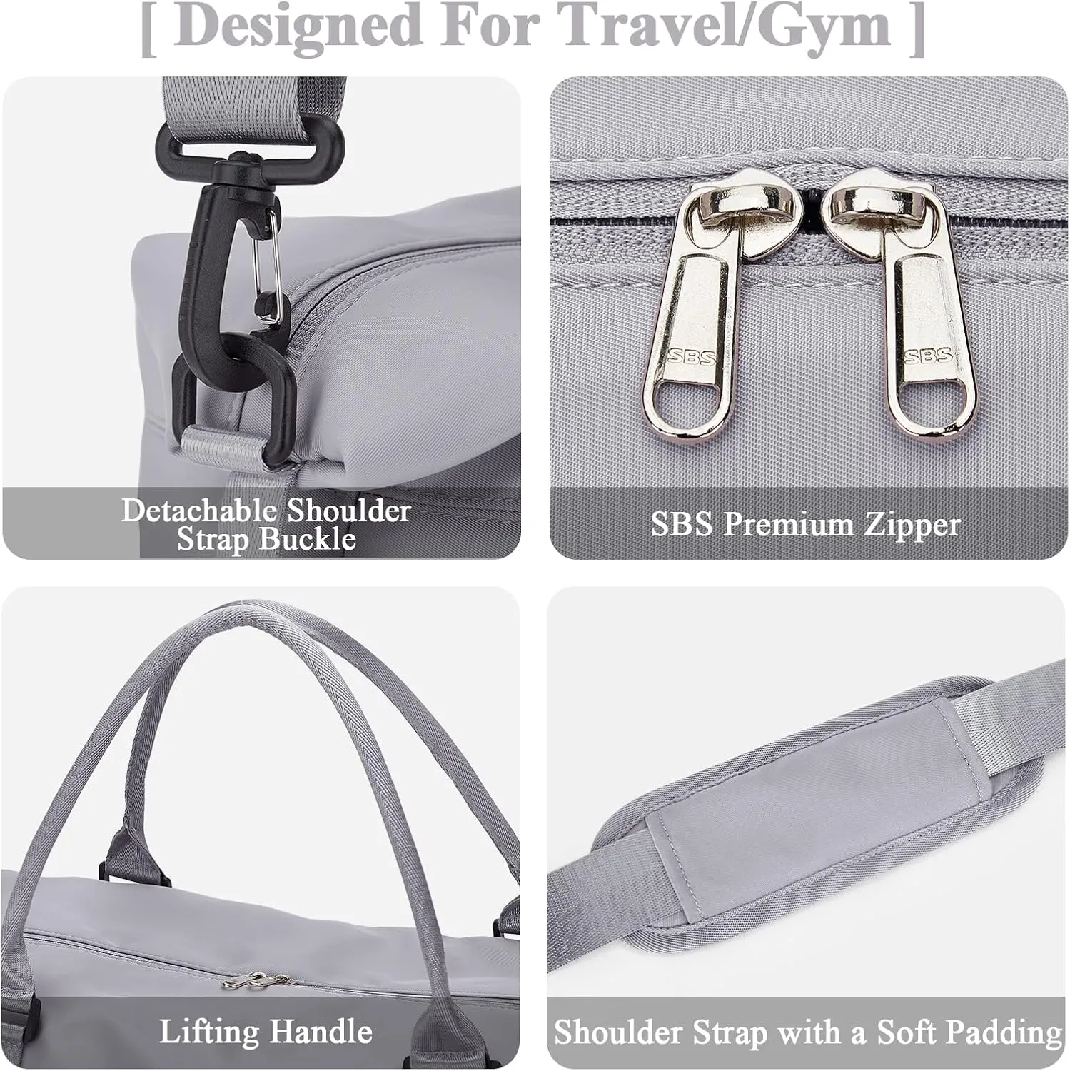 Travel Duffel Bag with Shoes Compartment, Overnight Weekender Bags for Women, Carry on Personal Item Travel Set