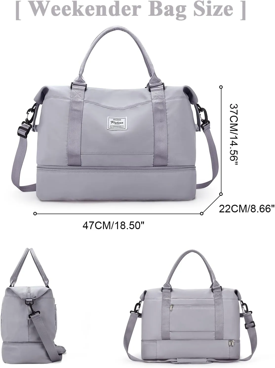 Travel Duffel Bag with Shoes Compartment, Overnight Weekender Bags for Women, Carry on Personal Item Travel Set