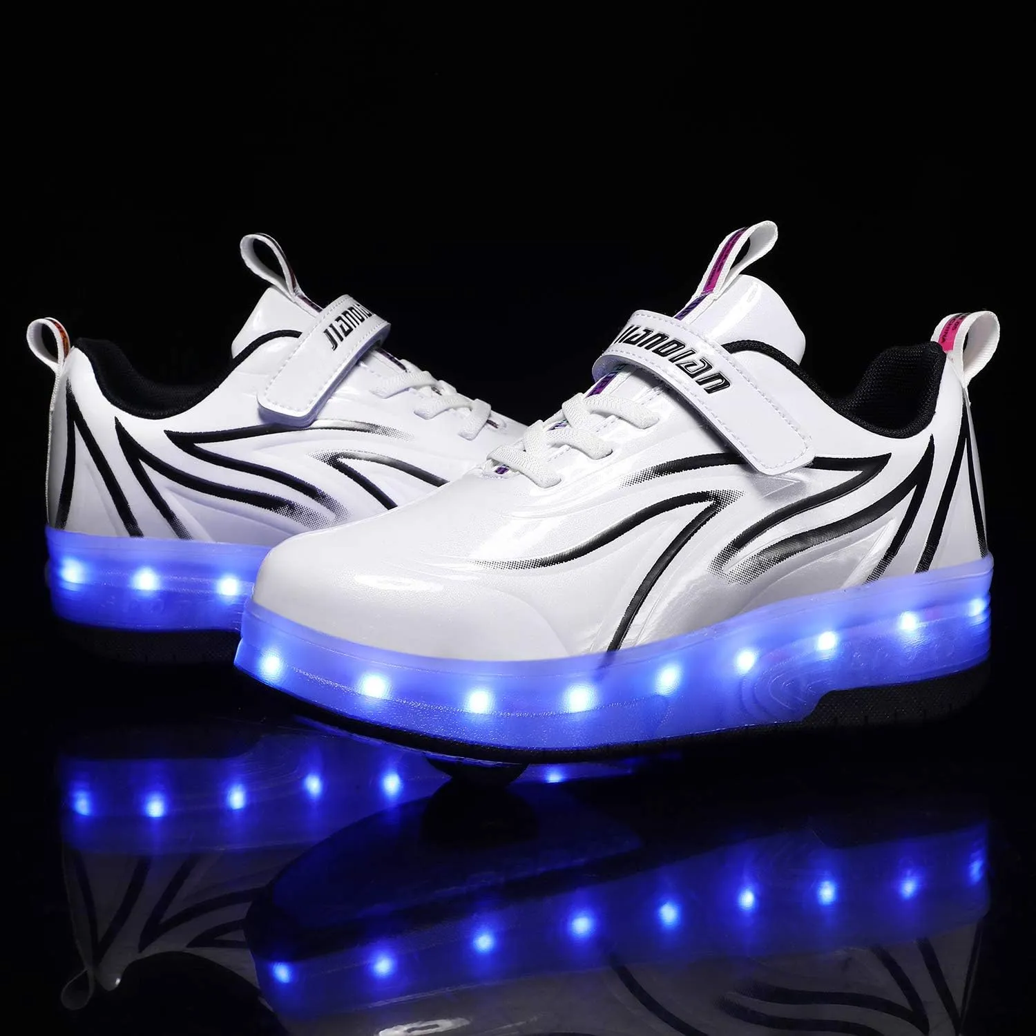 Ufatansy Roller Shoes Girls Boys Sneakers with Wheels Roller Skate Shoes USB Charging with LED Light Up Shinny Skates for Beginner Trainers Kids Lightweight Breatheable Shoe Footwear