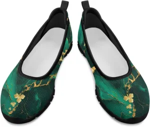 UNICEU St Patrick's Day Slip On Shoes for Women Breathable Low Top Casual Flats Non-Slip Fashion Running Sneakers