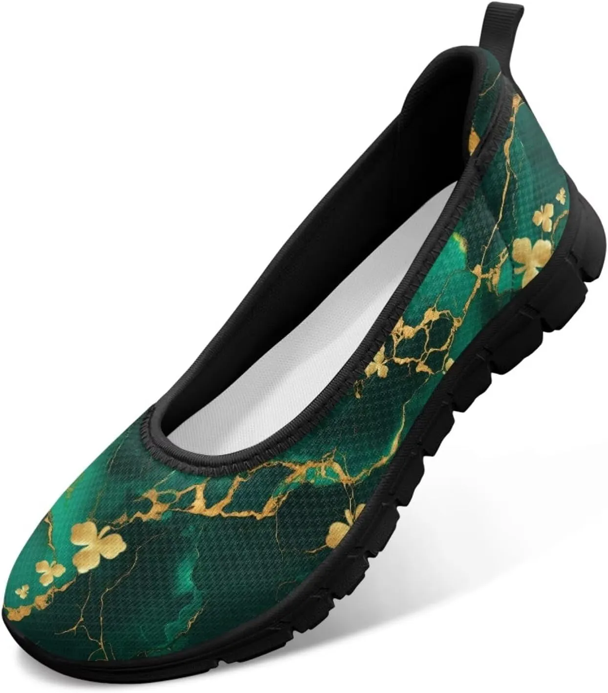 UNICEU St Patrick's Day Slip On Shoes for Women Breathable Low Top Casual Flats Non-Slip Fashion Running Sneakers