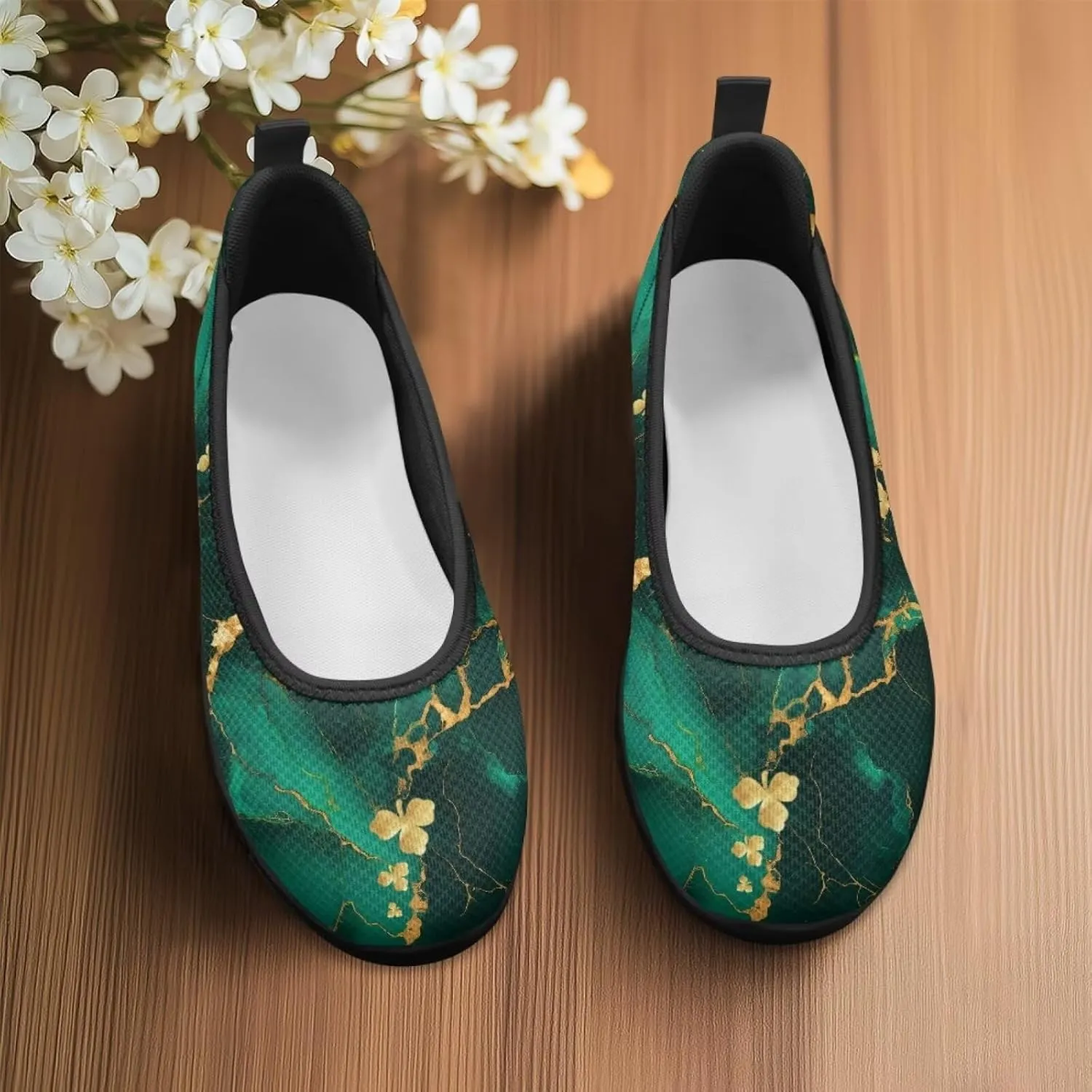 UNICEU St Patrick's Day Slip On Shoes for Women Breathable Low Top Casual Flats Non-Slip Fashion Running Sneakers