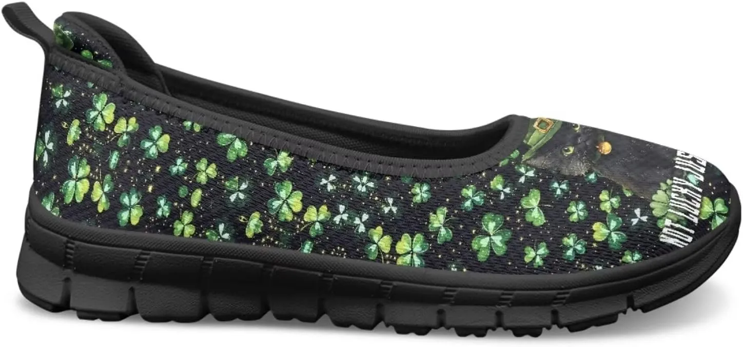 UNICEU St Patrick's Day Slip On Shoes for Women Breathable Low Top Casual Flats Non-Slip Fashion Running Sneakers
