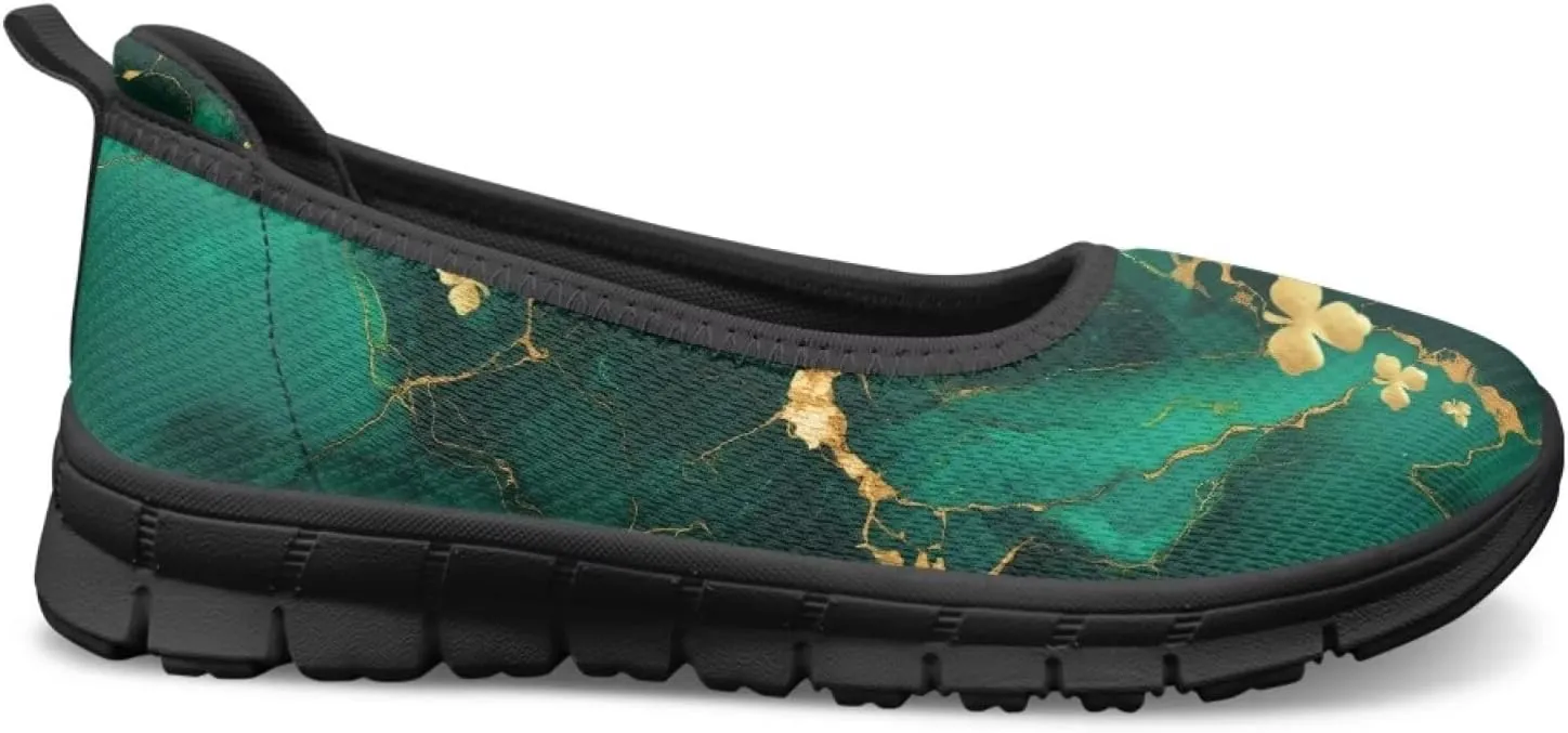 UNICEU St Patrick's Day Slip On Shoes for Women Breathable Low Top Casual Flats Non-Slip Fashion Running Sneakers