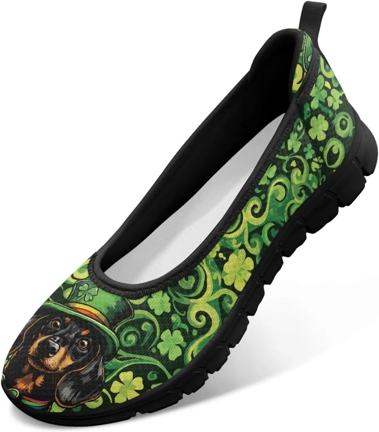 UNICEU St Patrick's Day Slip On Shoes for Women Breathable Low Top Casual Flats Non-Slip Fashion Running Sneakers
