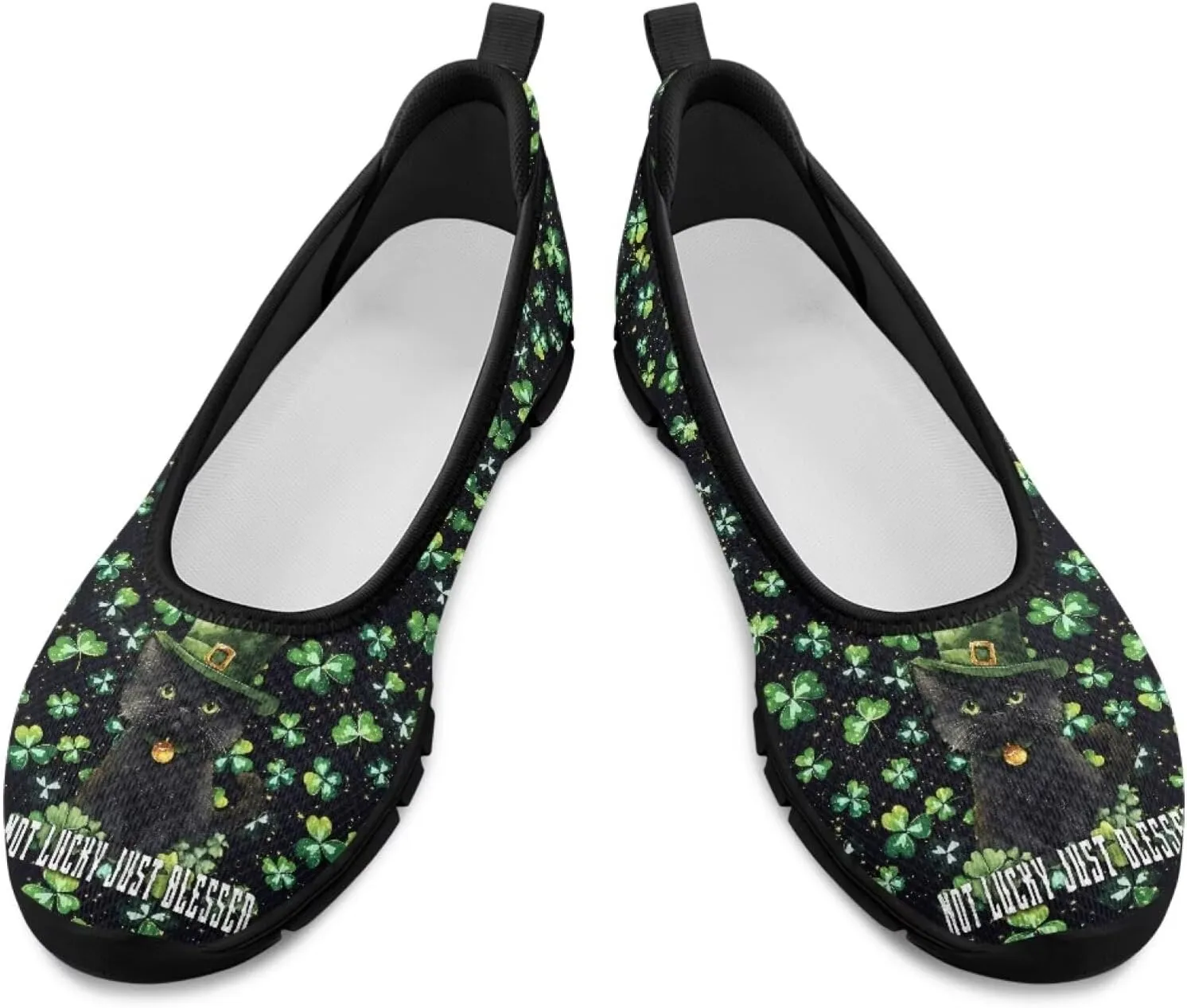 UNICEU St Patrick's Day Slip On Shoes for Women Breathable Low Top Casual Flats Non-Slip Fashion Running Sneakers