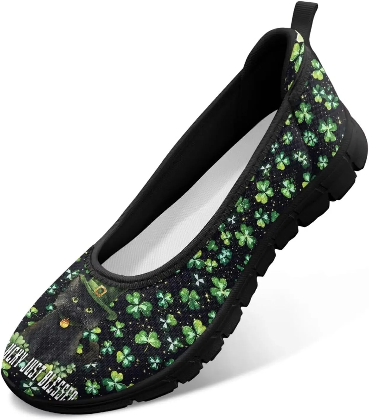 UNICEU St Patrick's Day Slip On Shoes for Women Breathable Low Top Casual Flats Non-Slip Fashion Running Sneakers