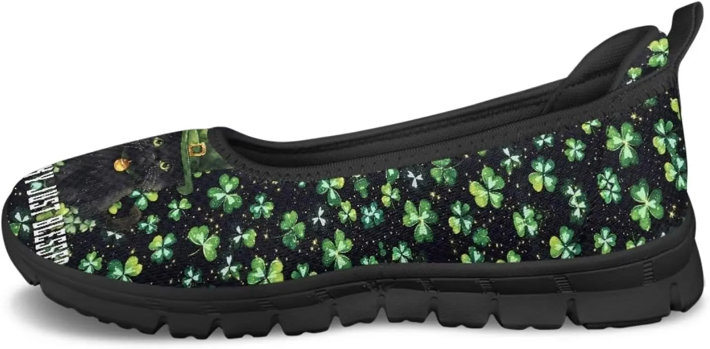 UNICEU St Patrick's Day Slip On Shoes for Women Breathable Low Top Casual Flats Non-Slip Fashion Running Sneakers