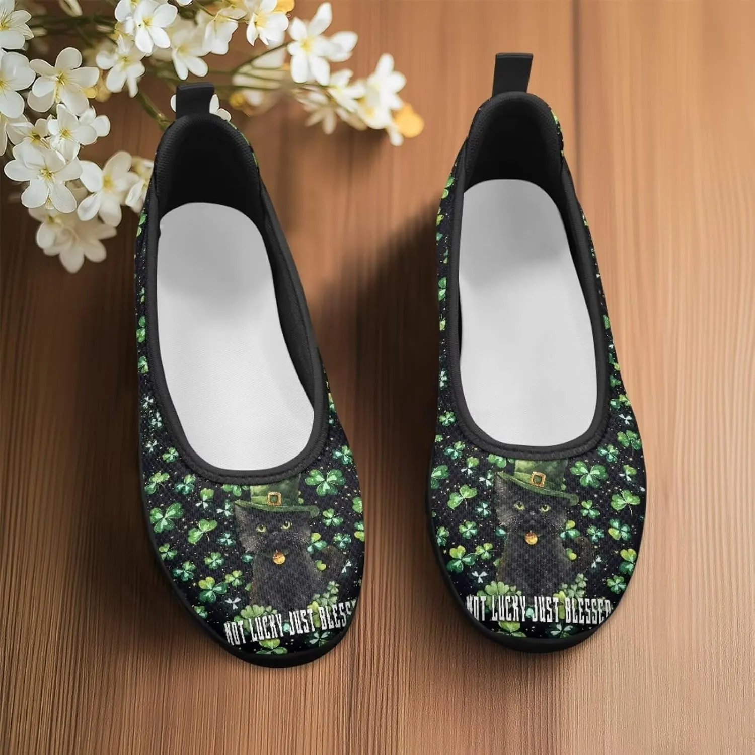 UNICEU St Patrick's Day Slip On Shoes for Women Breathable Low Top Casual Flats Non-Slip Fashion Running Sneakers