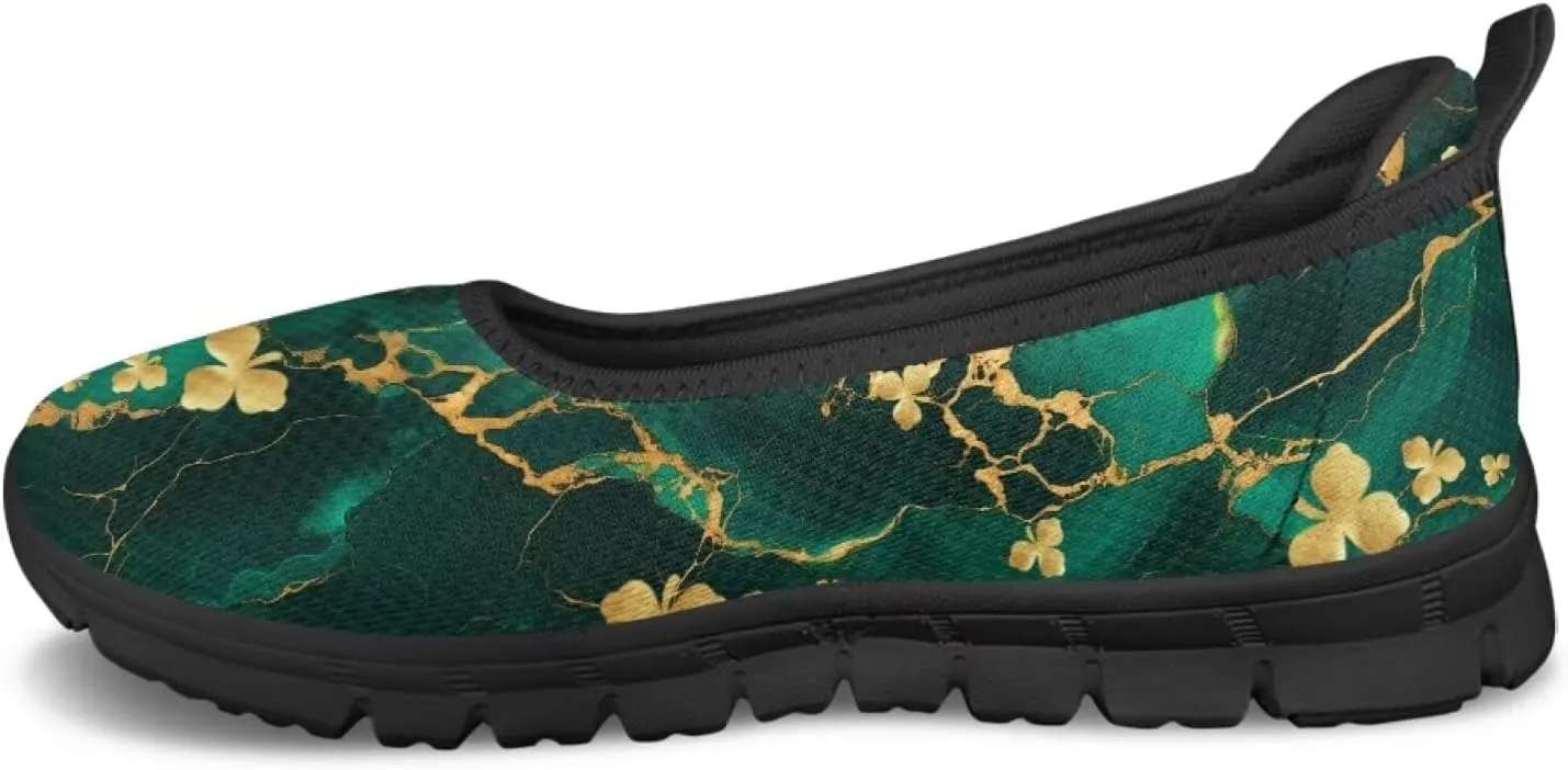 UNICEU St Patrick's Day Slip On Shoes for Women Breathable Low Top Casual Flats Non-Slip Fashion Running Sneakers