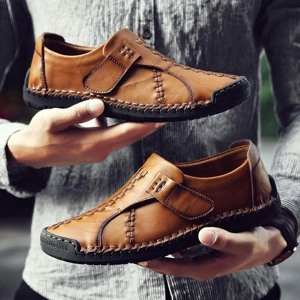 UPIShi Leather Mens Casual Slip-On Driving Loafers Oxford Walking Boat Sneaker Shoes