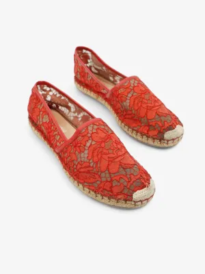 Valentino Lace Espadrille Red Lace EU 41 UK 8