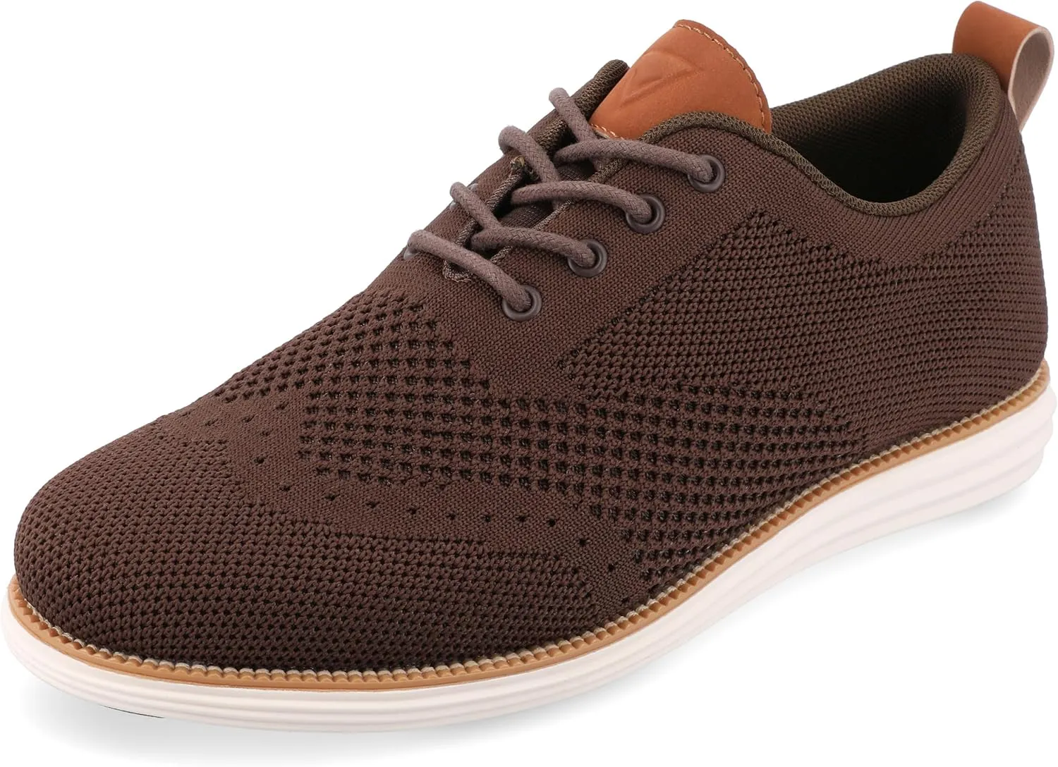 Vance Co. Mens Ezra Tru Comfort Foam Knit Wingtip Dress Shoe Brown 11 Medium MENS US