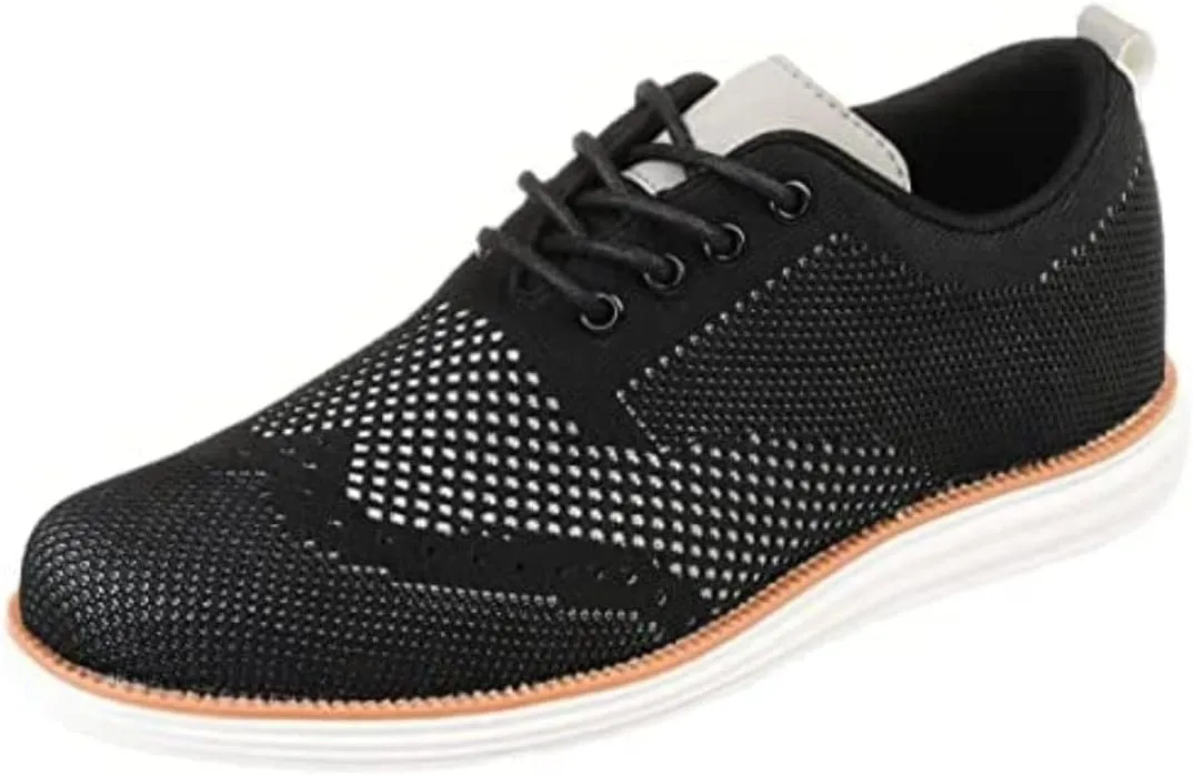 Vance Mens Ezra Tru Comfort Foam Knit Wingtip Dress Shoe