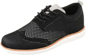 Vance Mens Ezra Tru Comfort Foam Knit Wingtip Dress Shoe