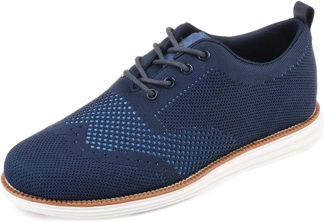 Vance Mens Ezra Tru Comfort Foam Knit Wingtip Dress Shoe