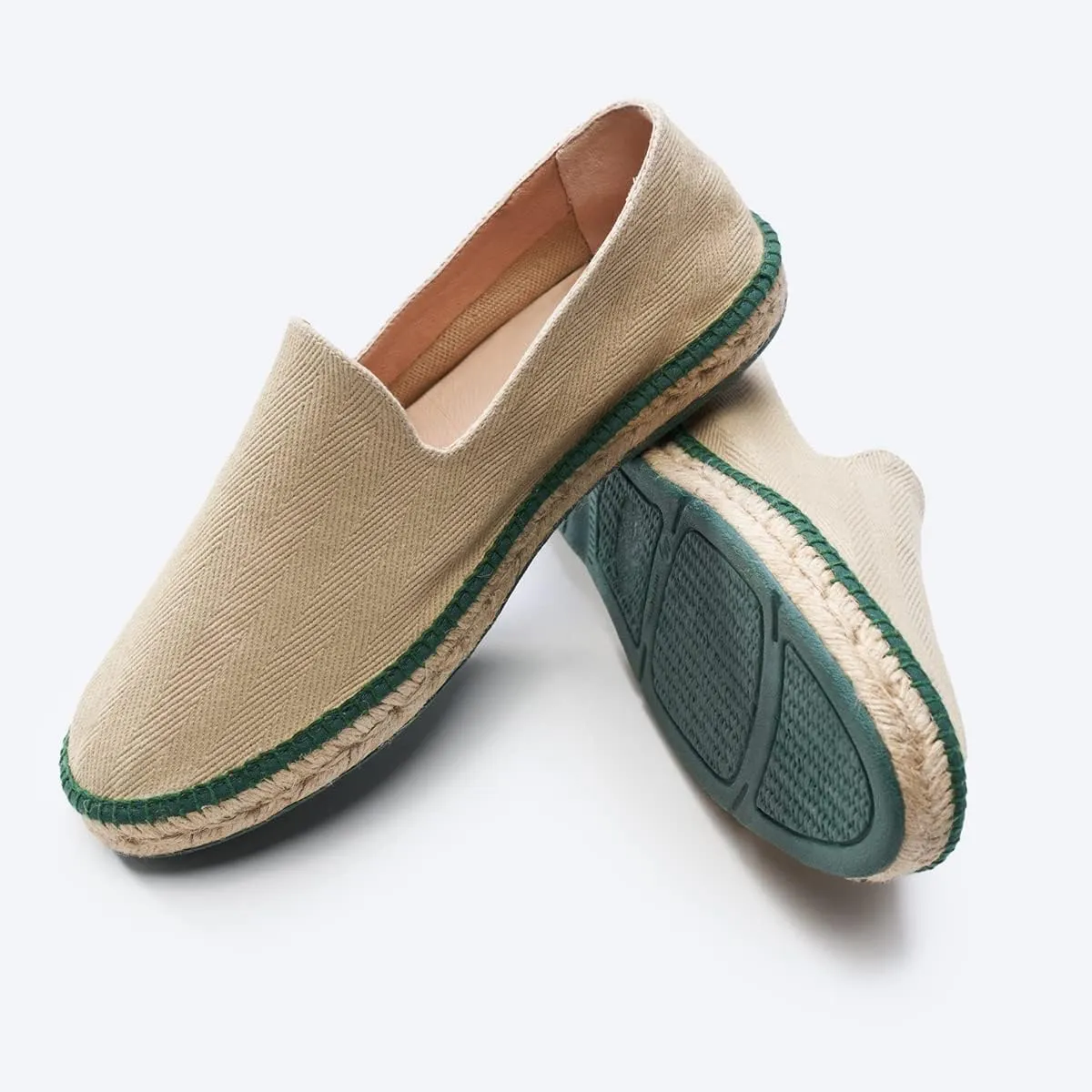 VISCATA Portbou Canvas Espadrille Flats Handmade Men's Espadrille Sandals with Breathable Cotton Canvas and 100% Natural Jute Midsole for All Casual Occasions