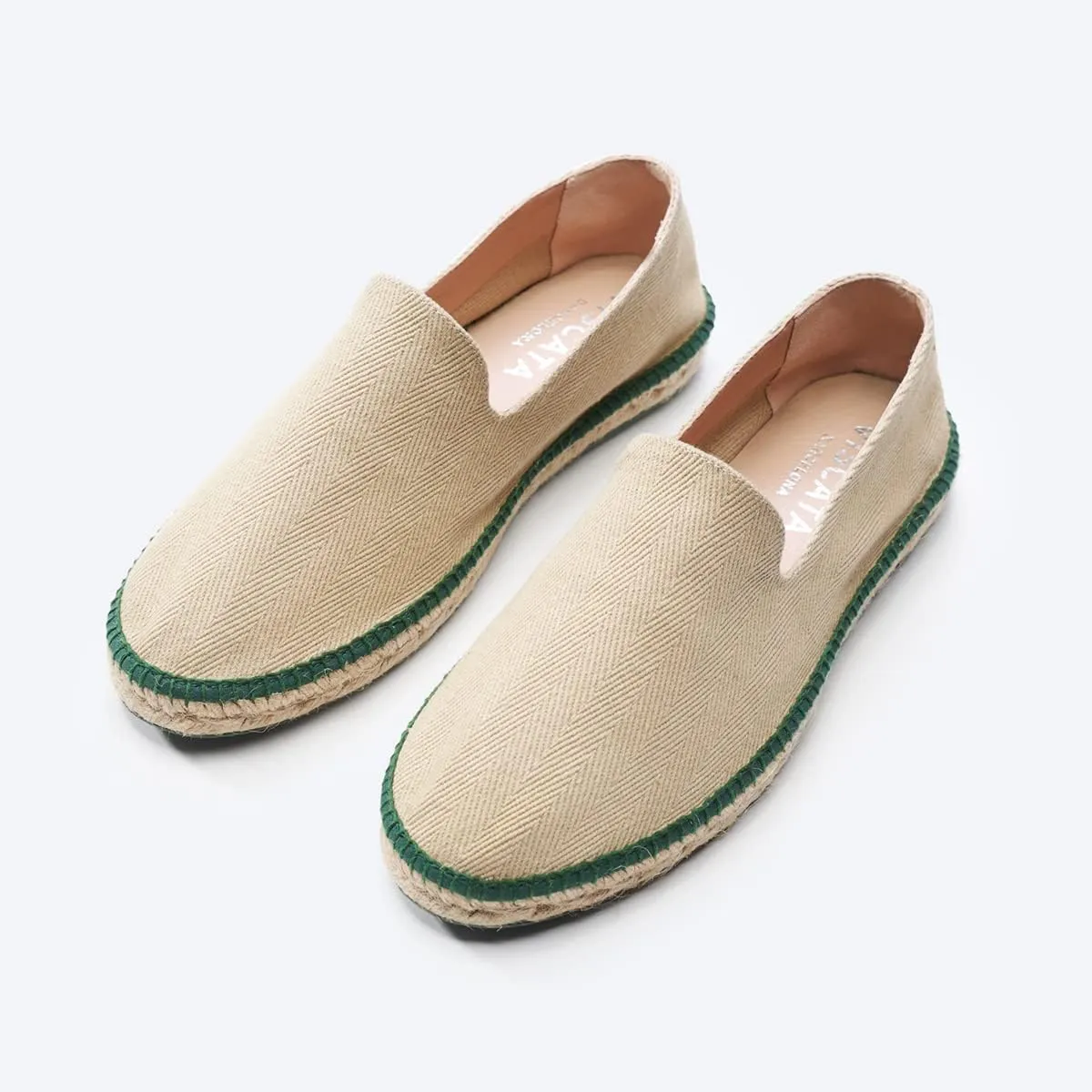 VISCATA Portbou Canvas Espadrille Flats Handmade Men's Espadrille Sandals with Breathable Cotton Canvas and 100% Natural Jute Midsole for All Casual Occasions