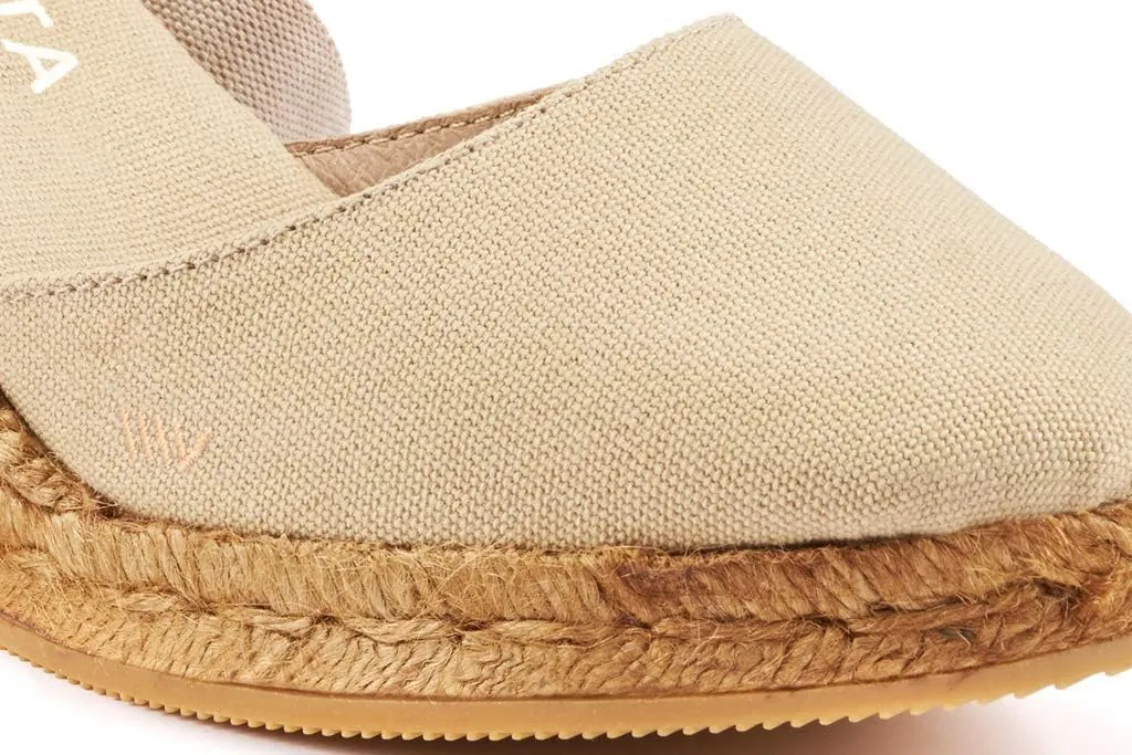Viscata Sagaro Espadrille Canvas Wedges with Ankle Laces Spain Handmade 2 ½” Heel Women's Sandals with Breathable Organic Cotton Canvas and 100% Natural Jute for all Occasions: Casual, Work, Party