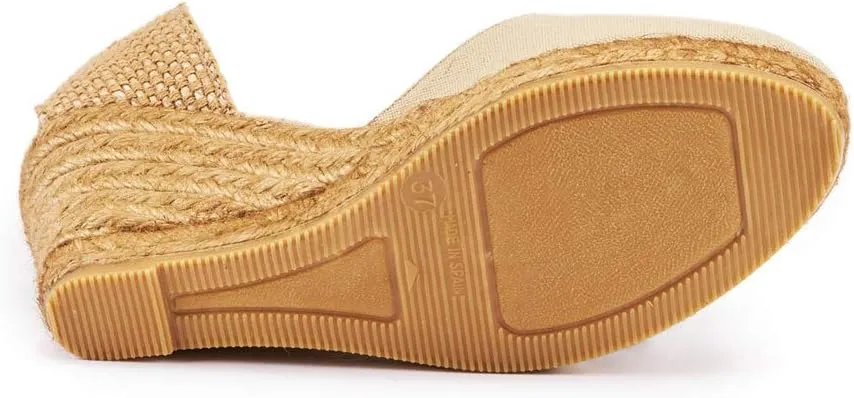 Viscata Sagaro Espadrille Canvas Wedges with Ankle Laces Spain Handmade 2 ½” Heel Women's Sandals with Breathable Organic Cotton Canvas and 100% Natural Jute for all Occasions: Casual, Work, Party