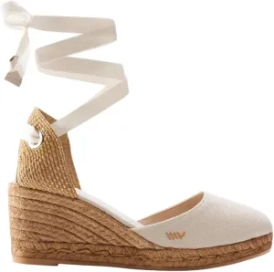 Viscata Sagaro Espadrille Canvas Wedges with Ankle Laces Spain Handmade 2 ½” Heel Women's Sandals with Breathable Organic Cotton Canvas and 100% Natural Jute for all Occasions: Casual, Work, Party