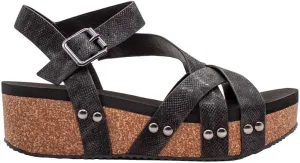 VOLATILE Womens Sandcastle Metallic Ankle Strap Casual Sandals Casual Mid Heel 2-3" - Beige