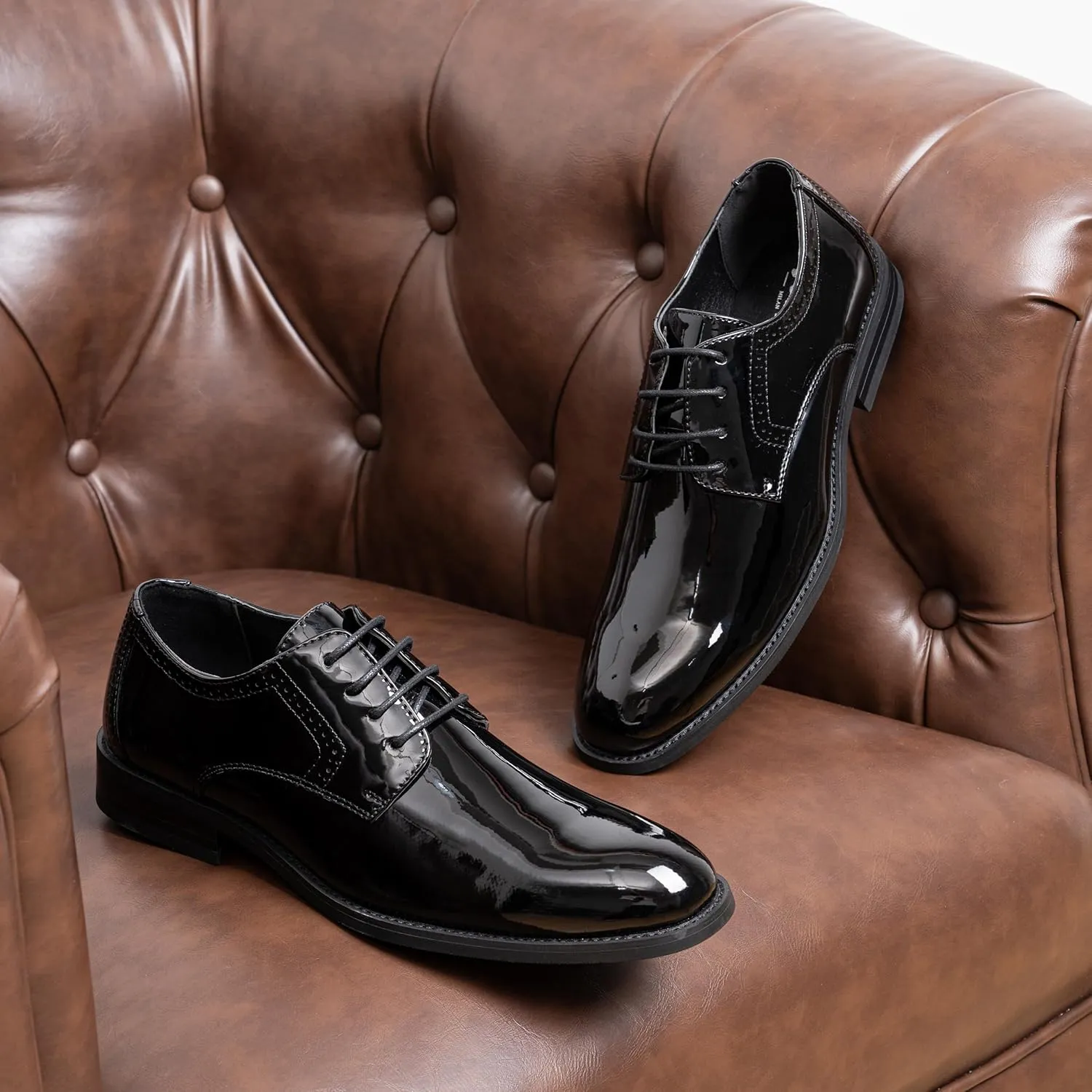 Vostey Men's Dress Shoes Classic Wingtip Brogue Men Oxfords