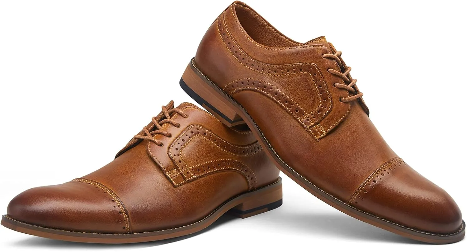 Vostey Men's Dress Shoes Classic Wingtip Brogue Men Oxfords