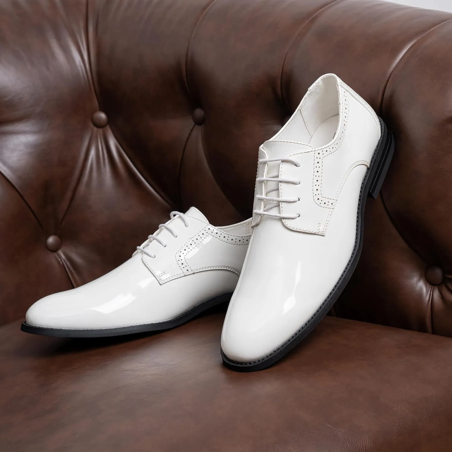 Vostey Men's Dress Shoes Classic Wingtip Brogue Men Oxfords