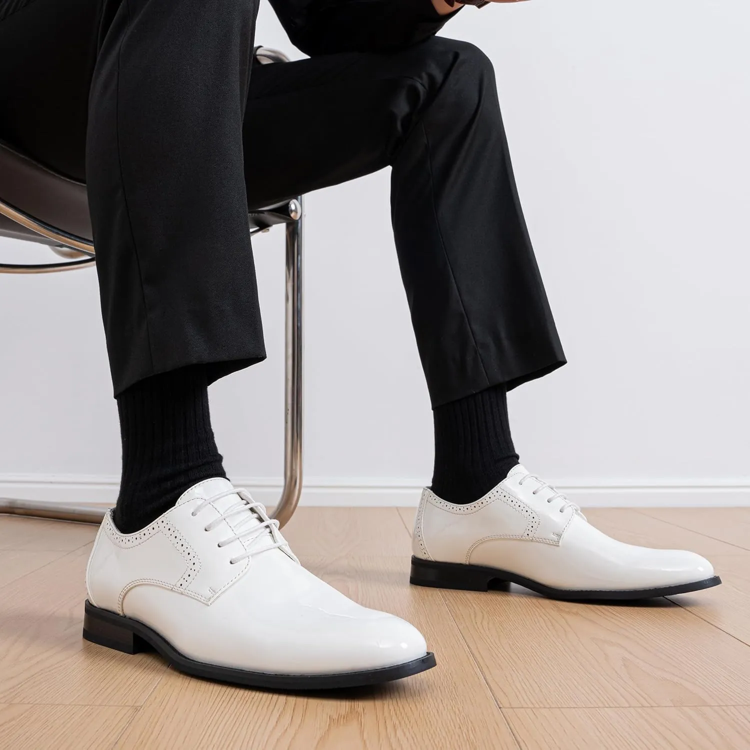 Vostey Men's Dress Shoes Classic Wingtip Brogue Men Oxfords