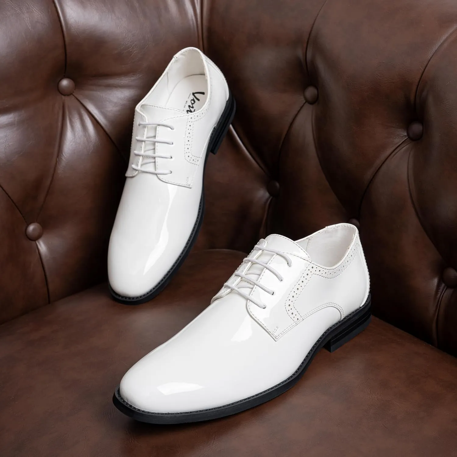 Vostey Men's Dress Shoes Classic Wingtip Brogue Men Oxfords
