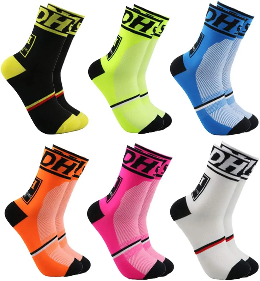 VWU Mens Womens Sports Socks Athletic Socks for Running Cycling Basketball Hiking Crew