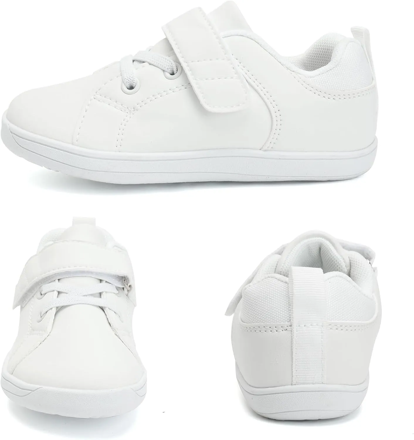 WateLves Toddler Little Kid Wide Barefoot The First Walking Shoes Girls Boys Leather Uniform Dress Shoes Lightweight Splay Naturally Minimalist Sneakers