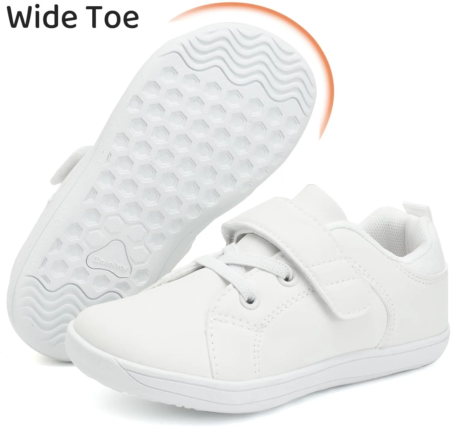 WateLves Toddler Little Kid Wide Barefoot The First Walking Shoes Girls Boys Leather Uniform Dress Shoes Lightweight Splay Naturally Minimalist Sneakers