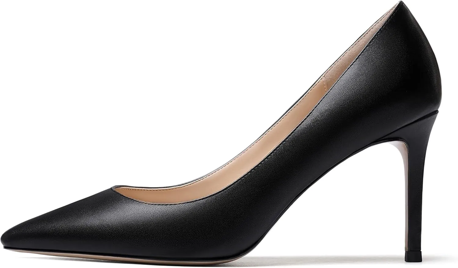 WAYDERNS Women's Matte Pointed Toe Slip On Stiletto High Heel Pumps Wedding Dress Shoes 3.5 Inch