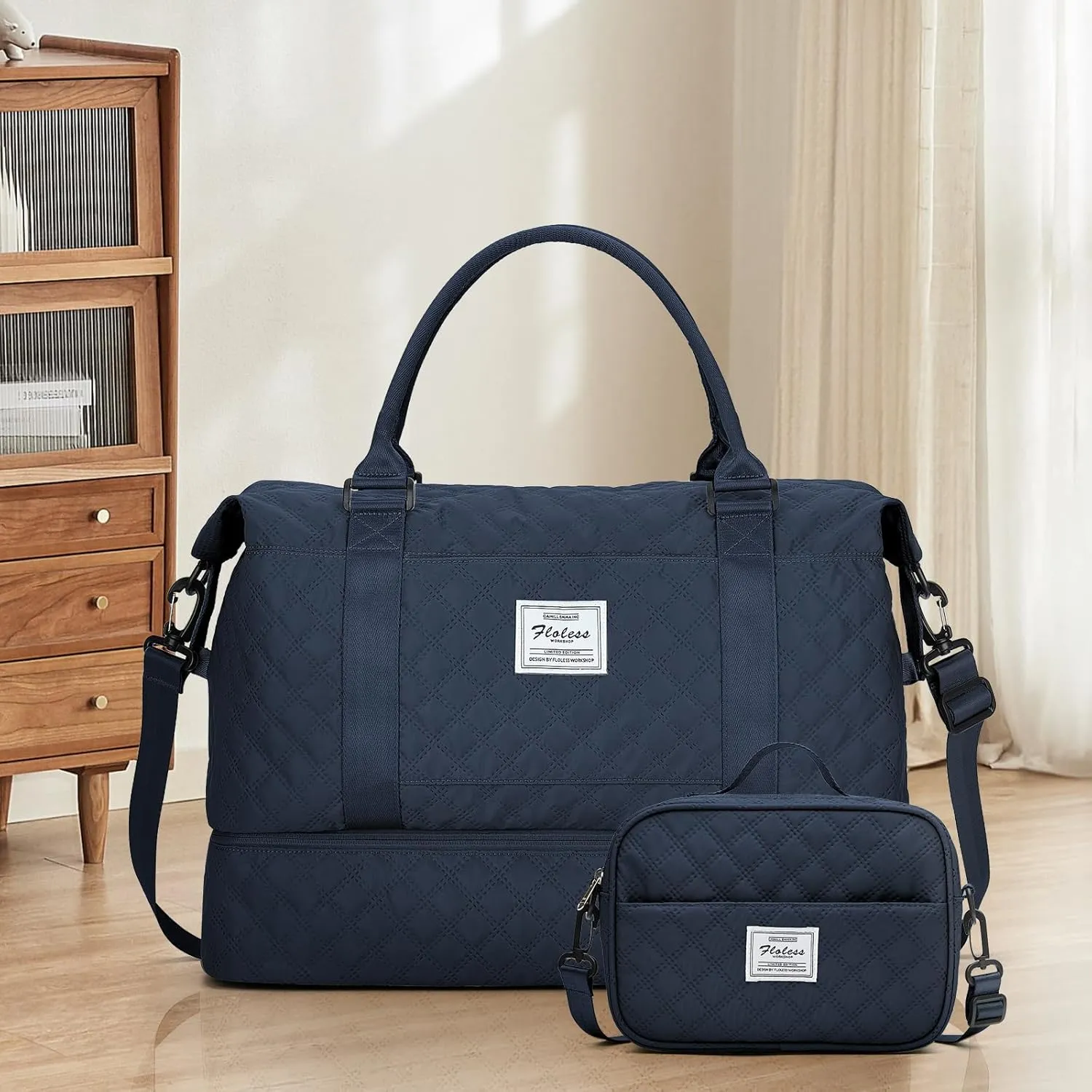 Weekender Bags for Women,Travel Duffel Bag with Shoes Compartment,Overnight Carry on Personal Item Bag with Toiletry Bag