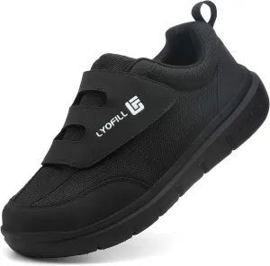 Wide Toe Box Walking Shoes Men Lace-Free Adjustable Extra Wide Width Sneaker Slip on Loafers Diabetic Shoes with Arch Support for Swollen Feet Pain Relief