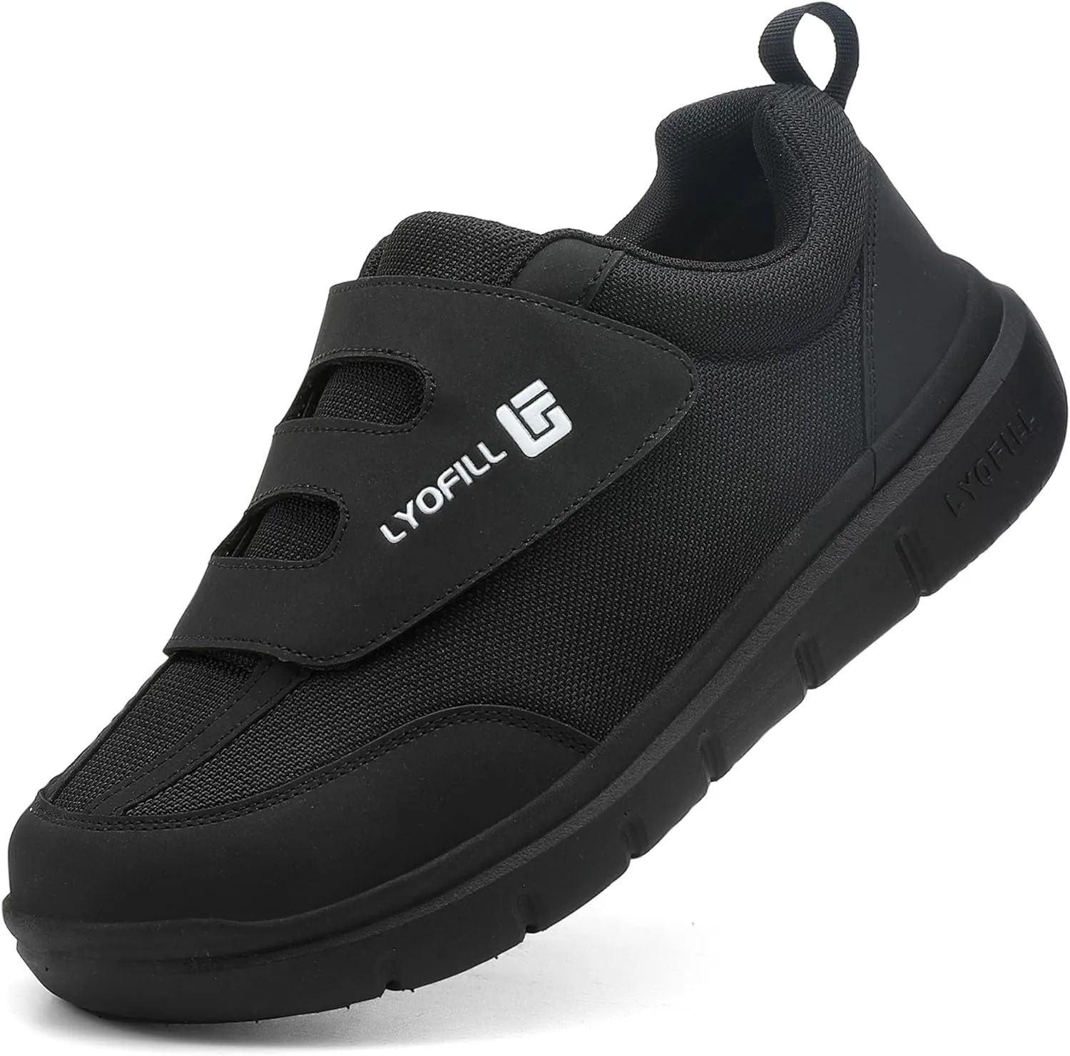 Wide Toe Box Walking Shoes Men Lace-Free Adjustable Extra Wide Width Sneaker Slip on Loafers Diabetic Shoes with Arch Support for Swollen Feet Pain Relief