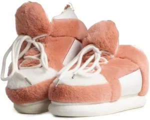 Wild Diva Slippy-01 Women's Lace Up Fur Detail Closed Toe Sneaker Slippers