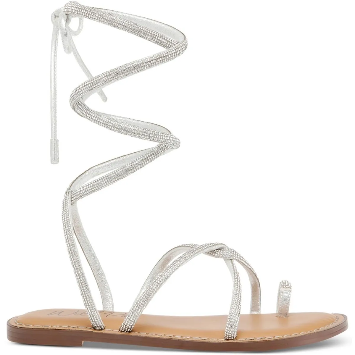 Wild Pair Womens GENNIFERF Toe ring Gladiator Sandals Silver 6 Medium (B,M)