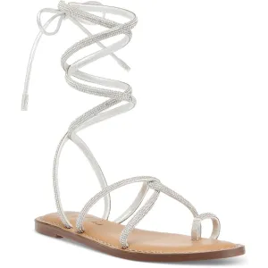 Wild Pair Womens GENNIFERF Toe ring Gladiator Sandals Silver 6 Medium (B,M)