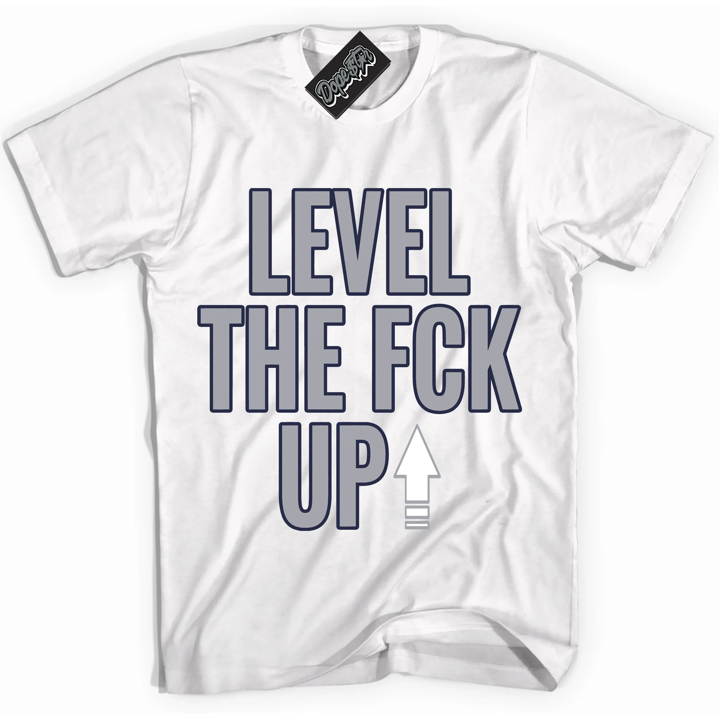Wolf Grey Midnight Navy 1s Sneaker Shirt Level The Fck Up Graphic