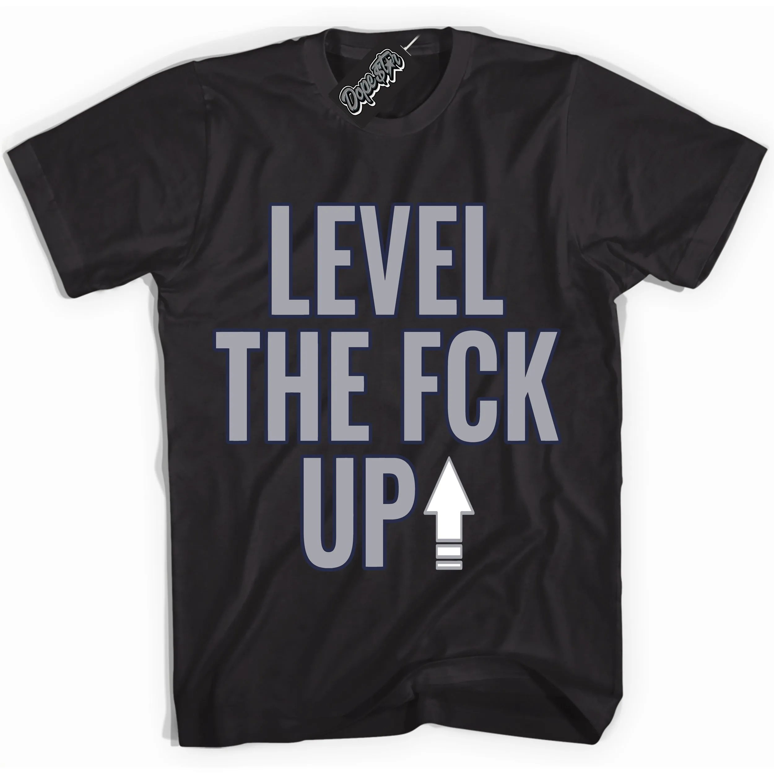 Wolf Grey Midnight Navy 1s Sneaker Shirt Level The Fck Up Graphic