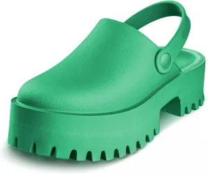 Women Platform Thick Soled Slippers,Beige Slip On Clogs Casual Non Slip Home Lazy Waterproof Fashion Sandals