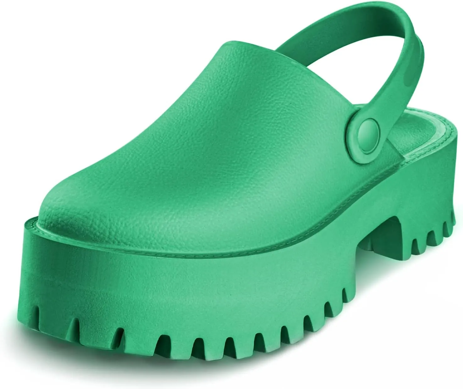 Women Platform Thick Soled Slippers,Beige Slip On Clogs Casual Non Slip Home Lazy Waterproof Fashion Sandals