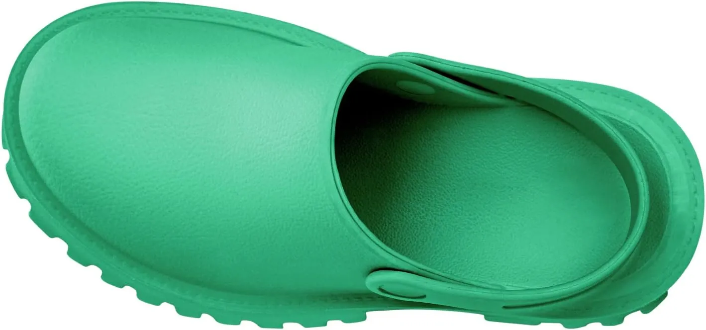 Women Platform Thick Soled Slippers,Beige Slip On Clogs Casual Non Slip Home Lazy Waterproof Fashion Sandals
