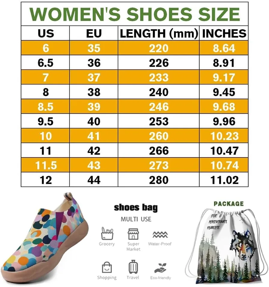 Women's Art Illustration Slip-on Shoes Colourful Casual Loafers Lightweight Comfortable Travel Footwear