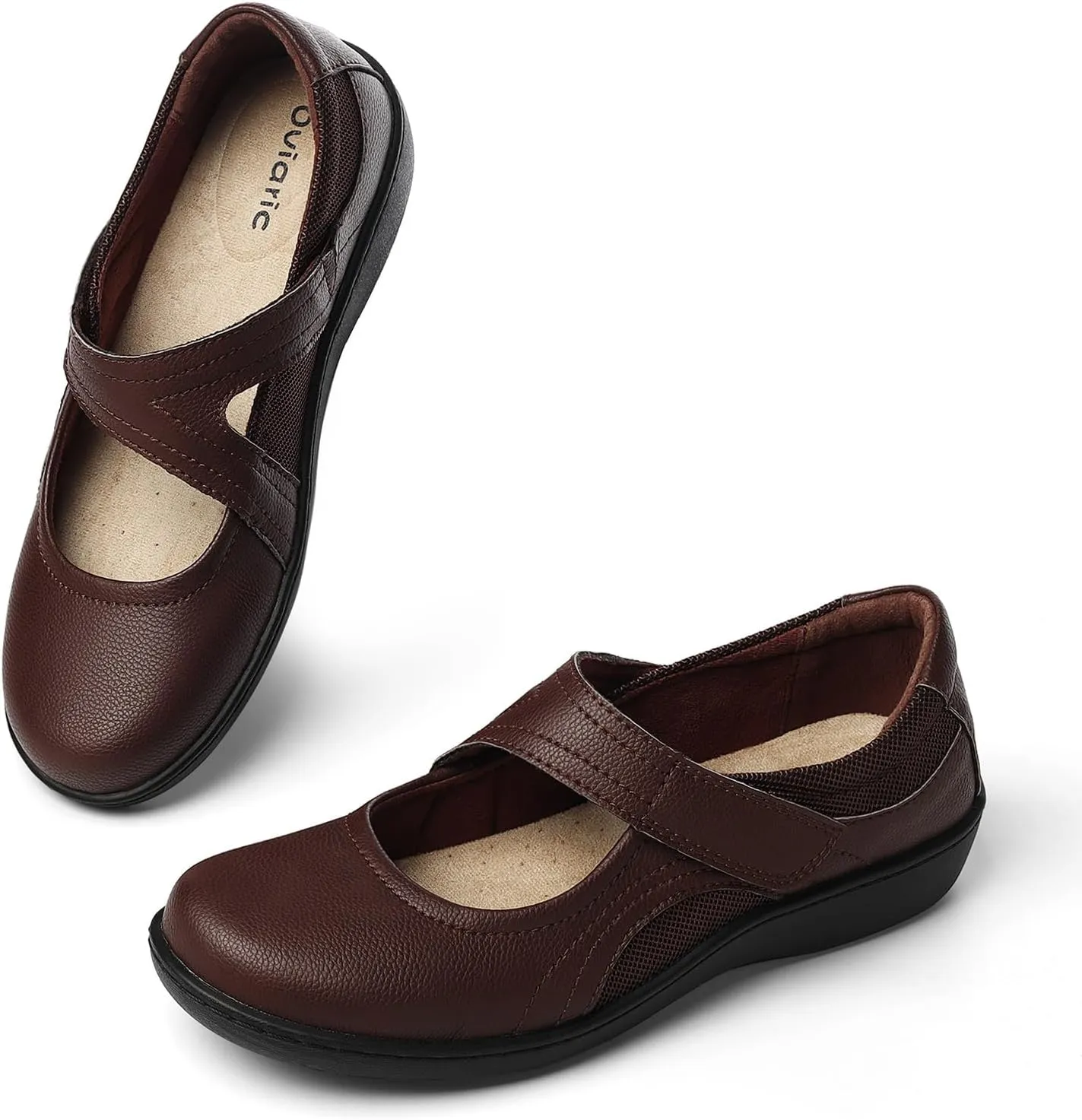 Women's Classic Comfort Mary Jane Flats Fashion Casual Dress Shoes Cute Closed Toe Slip On Lightweight Breathable Walking Shoes